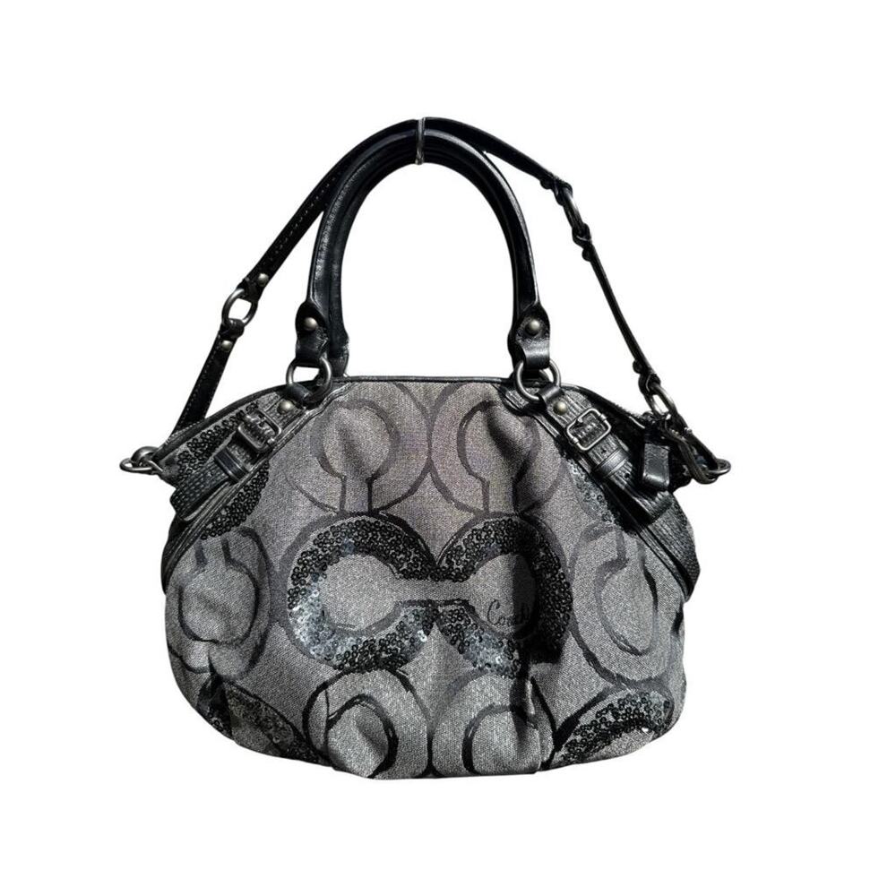 Coach Madison Sequin OP Art Satchel Top Handle - Picture 2 of 12
